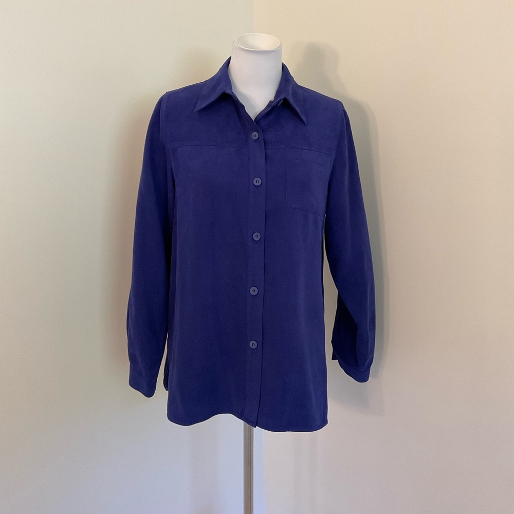 Draper's & Damon's Blue Faux Suede Tunic Shirt
